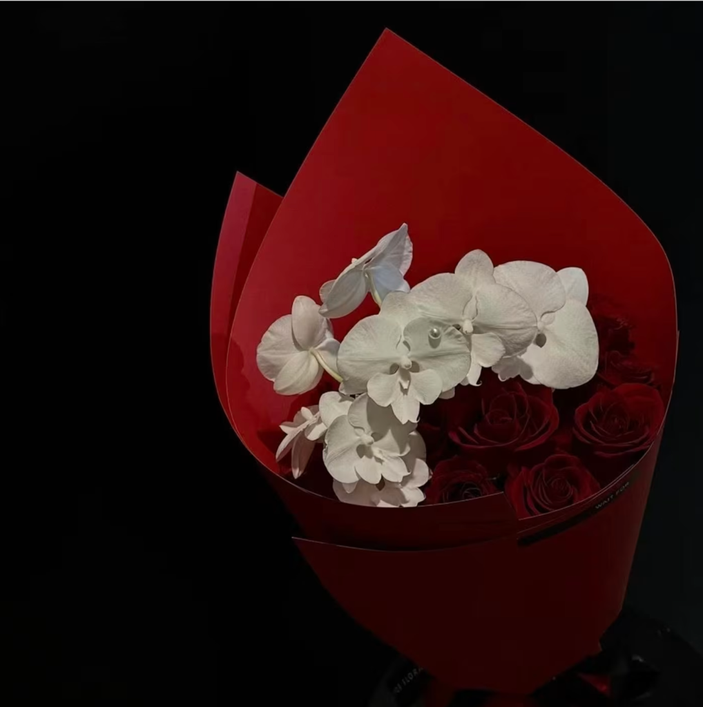 Flower for Flower, Premium Red Roses with Orchids